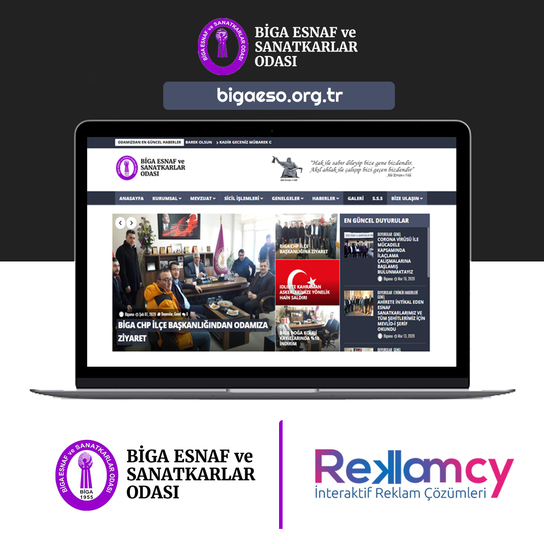Biga Esnaf ve Sanatkarlar Odası internet Sitesi