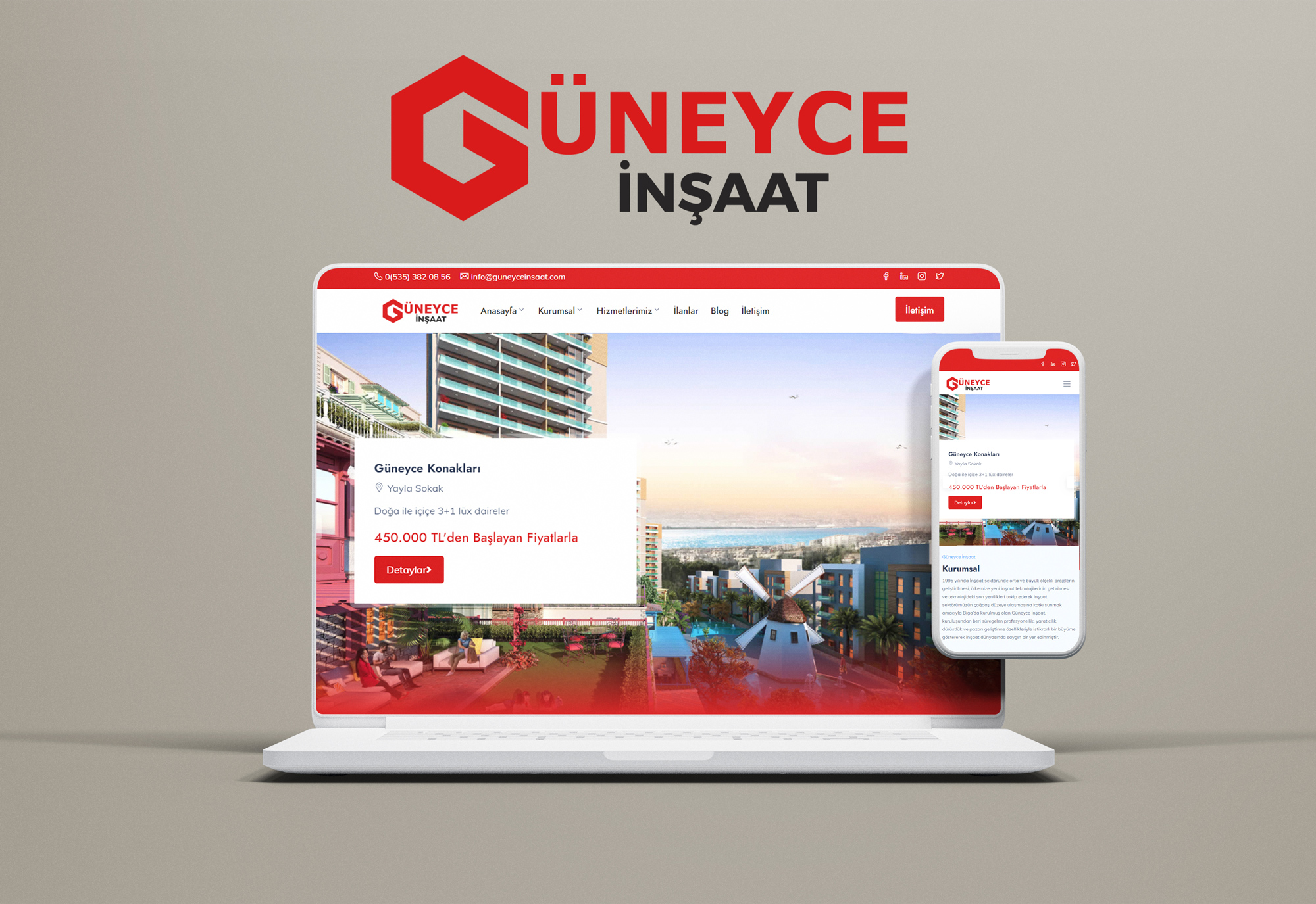 Güneyce İnşaat Web Sitesi 1