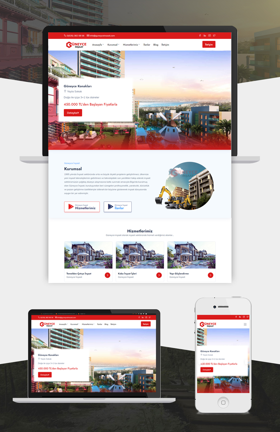 Güneyce İnşaat Web Sitesi 3