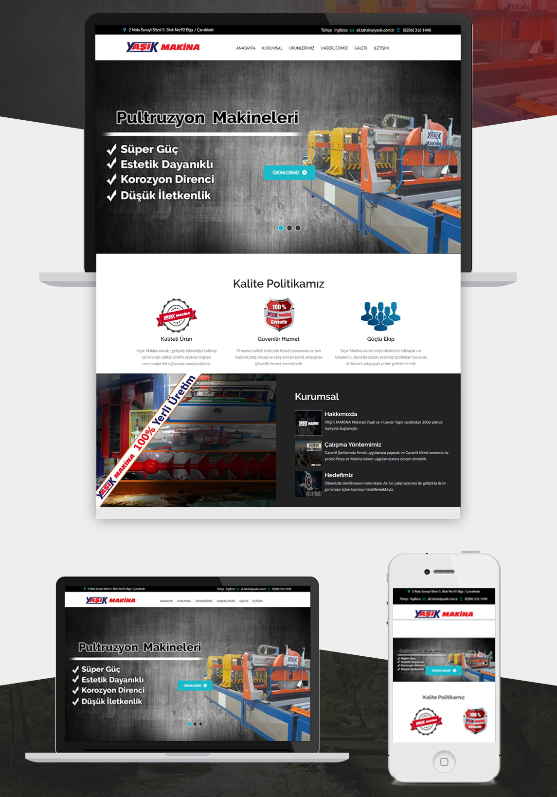 Yaşık Makina Biga Web Tasarım